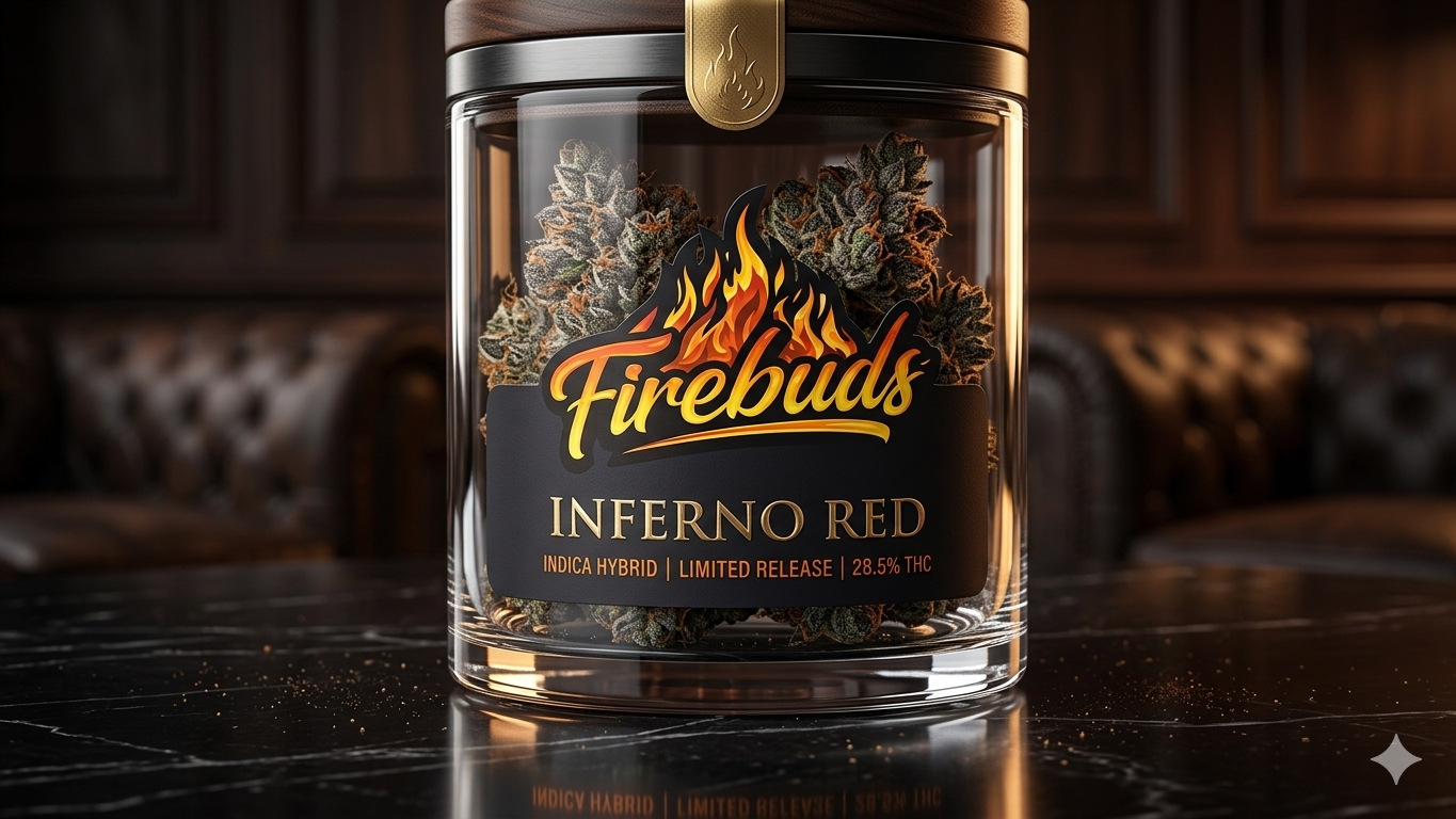 Firebuds Cherry Pie infused pre-rolls jar